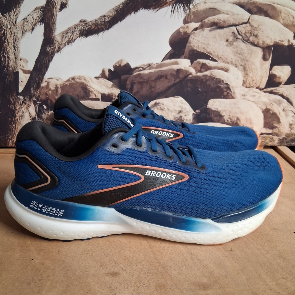 Brooks Glycerin 21 Mens Running Shoes Blue Orange DNA LOFT v3 Sneakers Sz 13